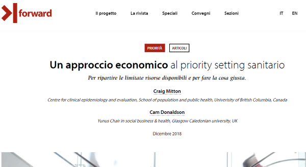 Un approccio economico al priority setting sanitario